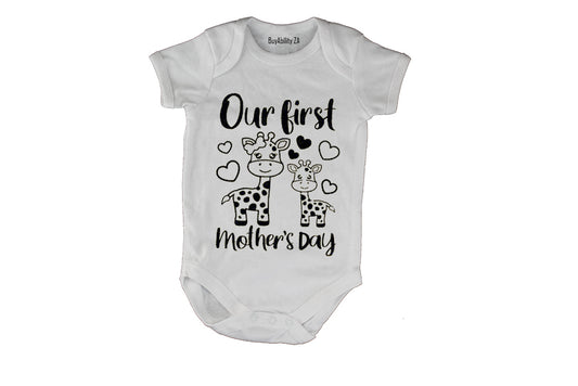 Our First Mothers Day - Giraffe- Baby Grow