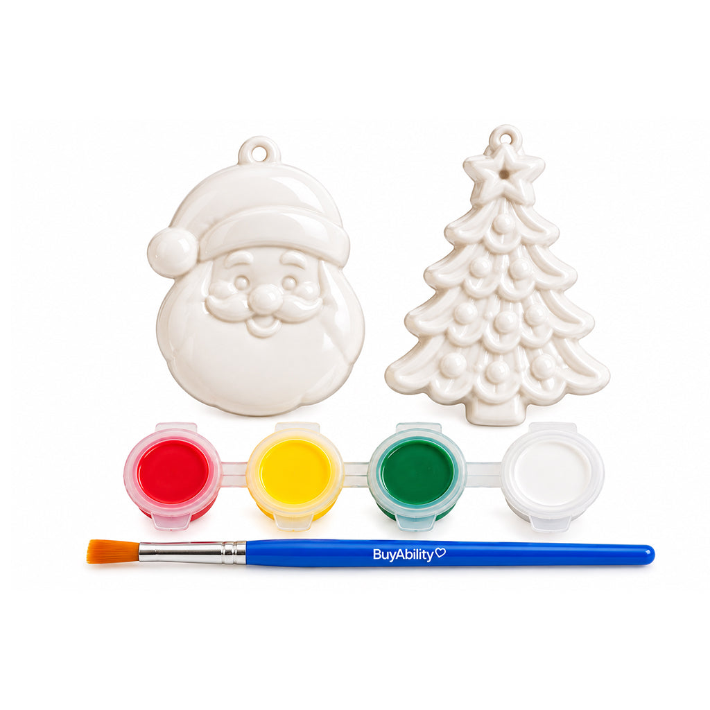 Paint Your Own Christmas Tree Ornaments- Santa & Tree