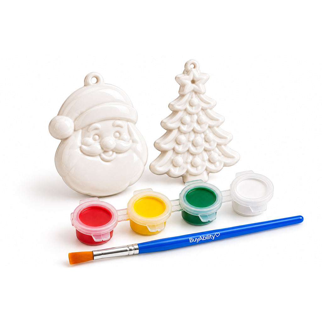 Paint Your Own Christmas Tree Ornaments- Santa & Tree