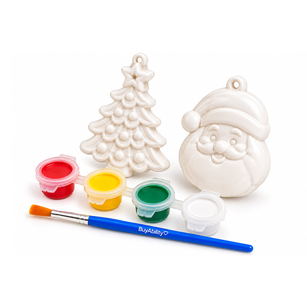 Paint Your Own Christmas Tree Ornaments- Santa & Tree