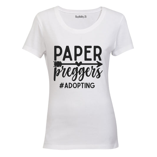 Paper Preggers - Adopting - Ladies - T-Shirt