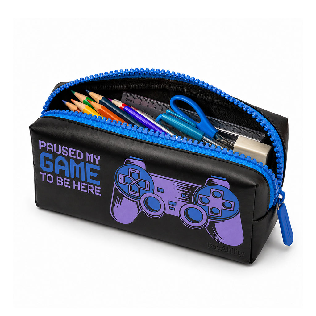 Over-sized Zip Paused My Game Pencil Case