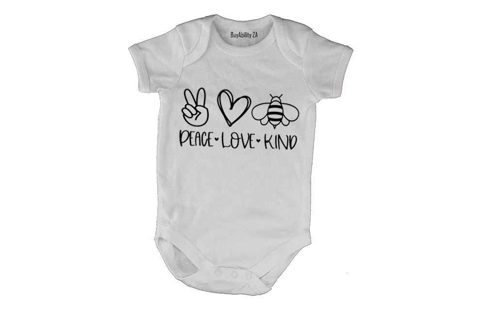 Peace. Love. Bee Kind - Baby Grow - BuyAbility South Africa