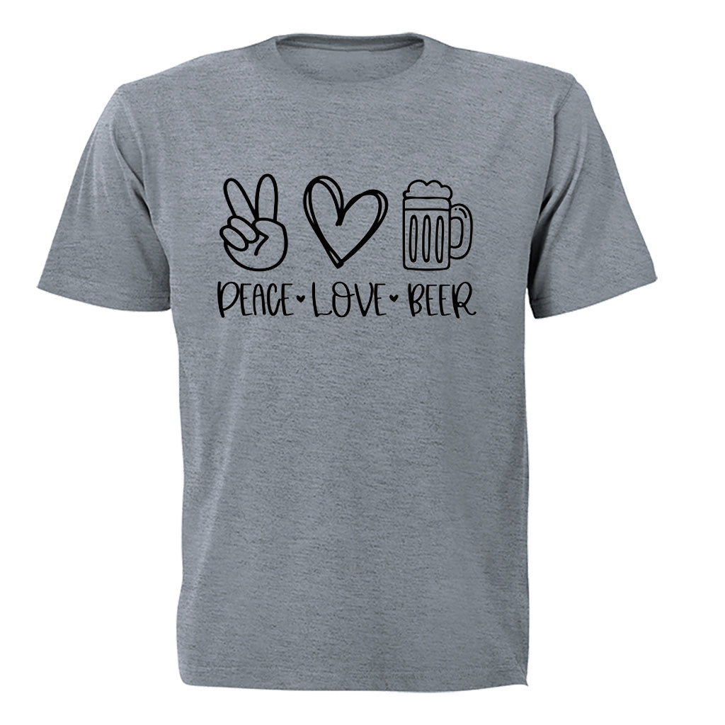 Peace. Love. BEER - Adults - T-Shirt - BuyAbility South Africa