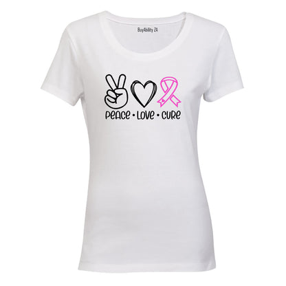 Peace. Love. Cancer Cure - Ladies - T-Shirt