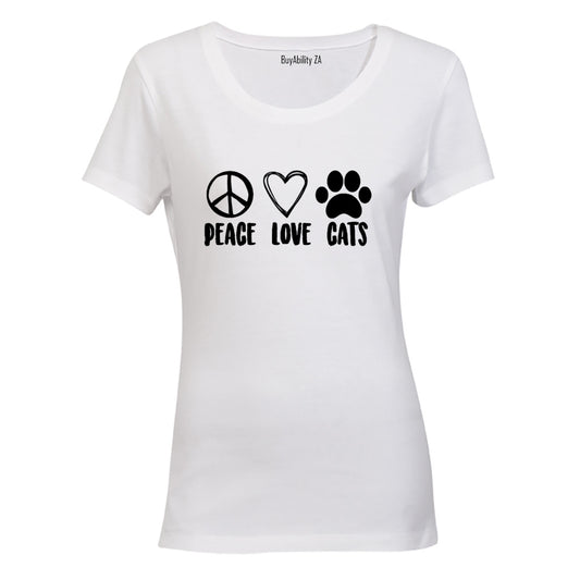 Peace. Love. Cats - Ladies - T-Shirt
