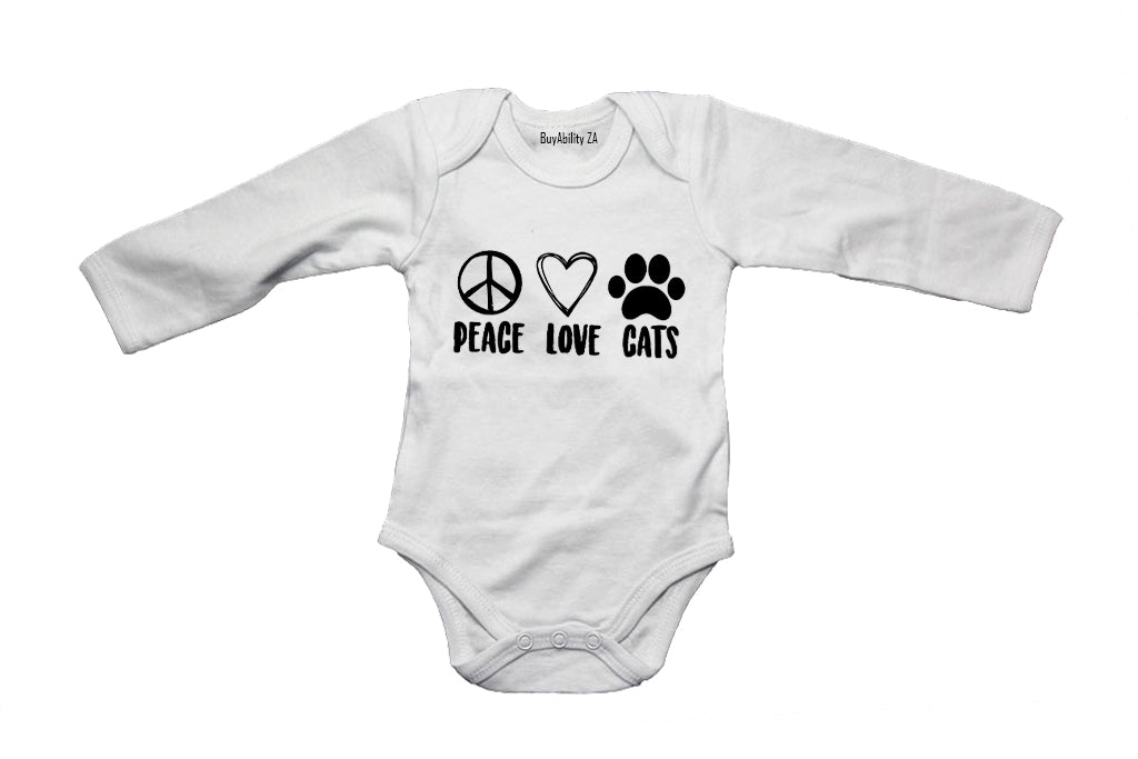 Peace. Love. Cats - Baby Grow