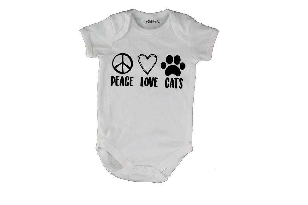 Peace. Love. Cats - Baby Grow