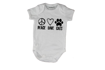 Peace. Love. Cats - Baby Grow