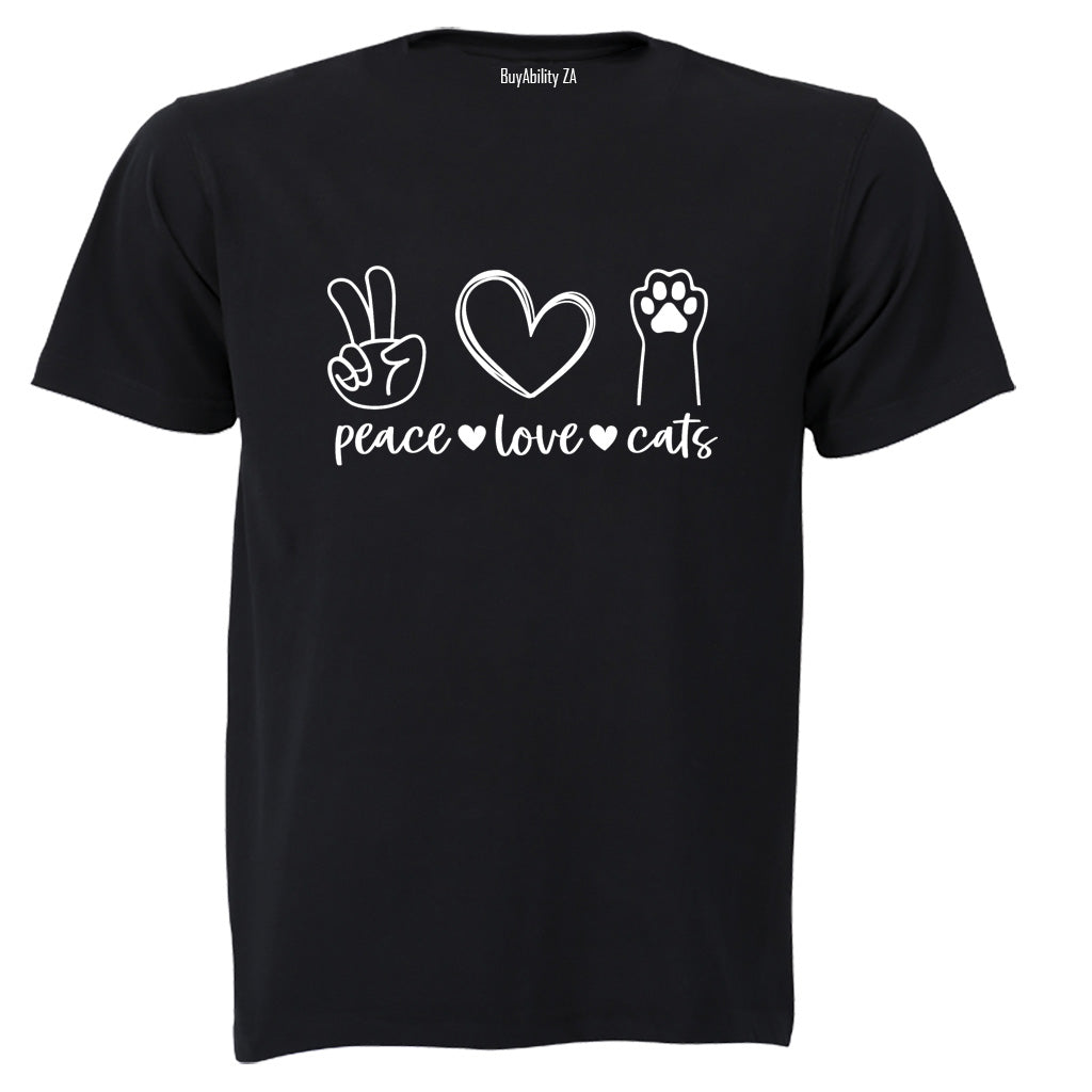 Peace. Love. Cats Paw - Adults - T-Shirt