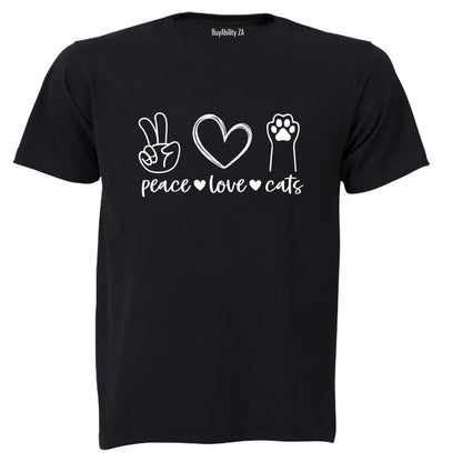 Peace. Love. Cats Paw - Adults - T-Shirt