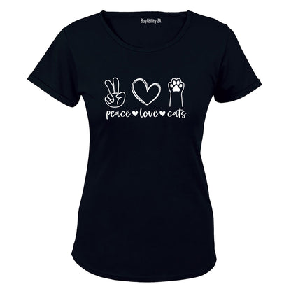 Peace. Love. Cats Paw - Ladies - T-Shirt