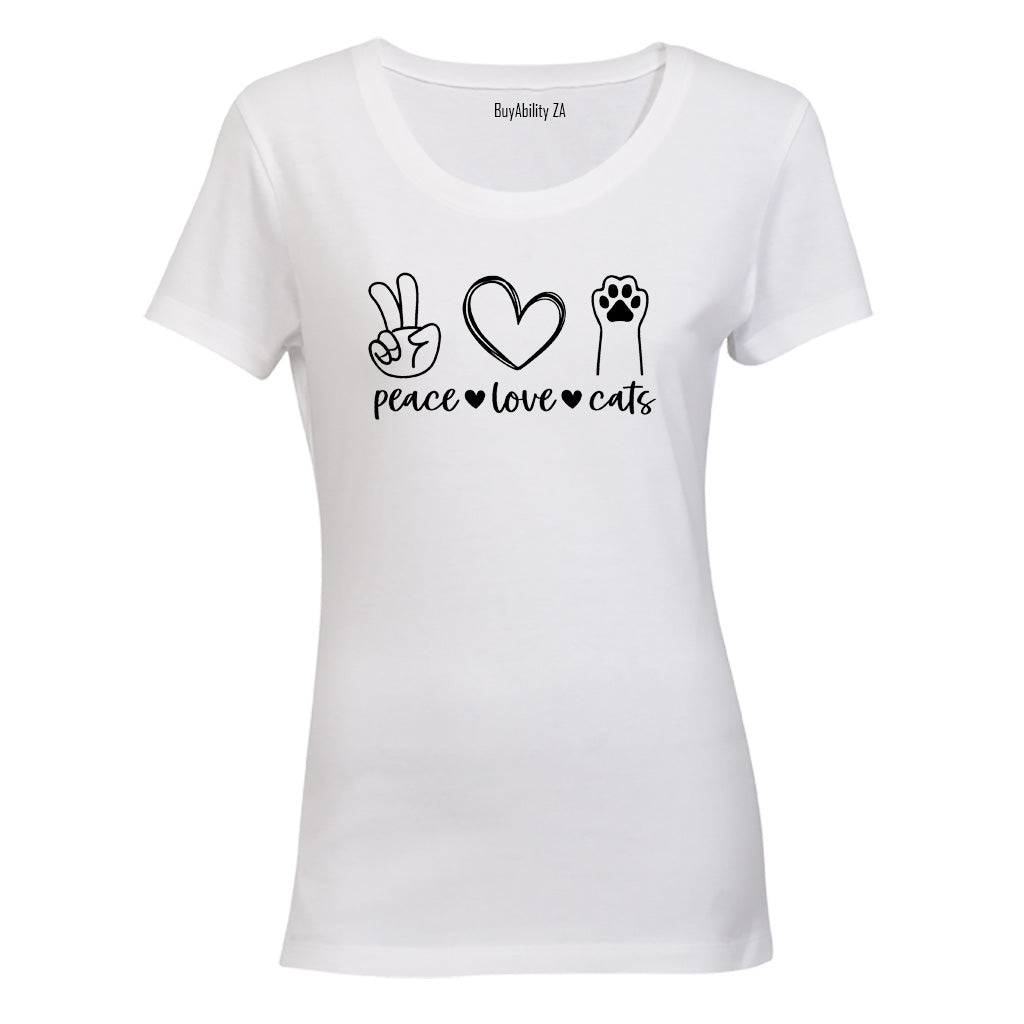 Peace. Love. Cats Paw - Ladies - T-Shirt