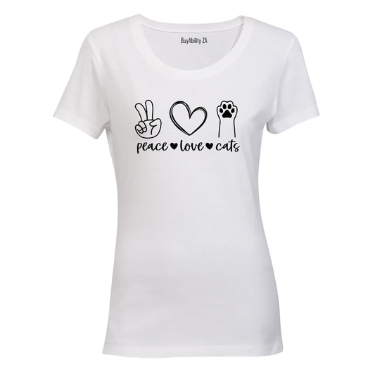 Peace. Love. Cats Paw - Ladies - T-Shirt
