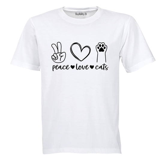 Peace. Love. Cats Paw - Adults - T-Shirt