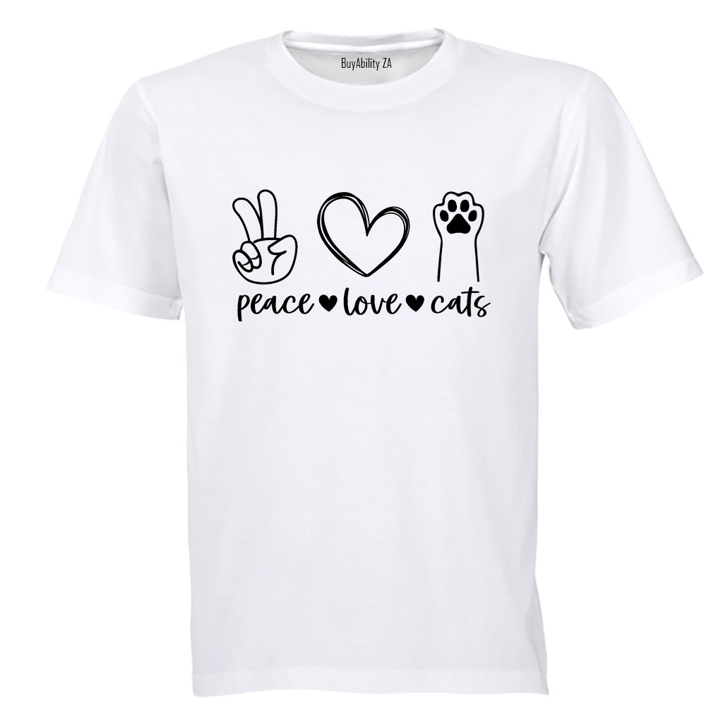 Peace. Love. Cats Paw - Kids T-Shirt