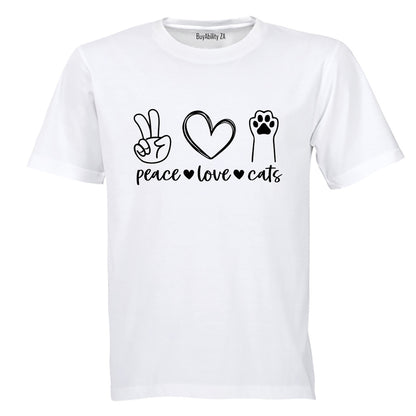 Peace. Love. Cats Paw - Kids T-Shirt