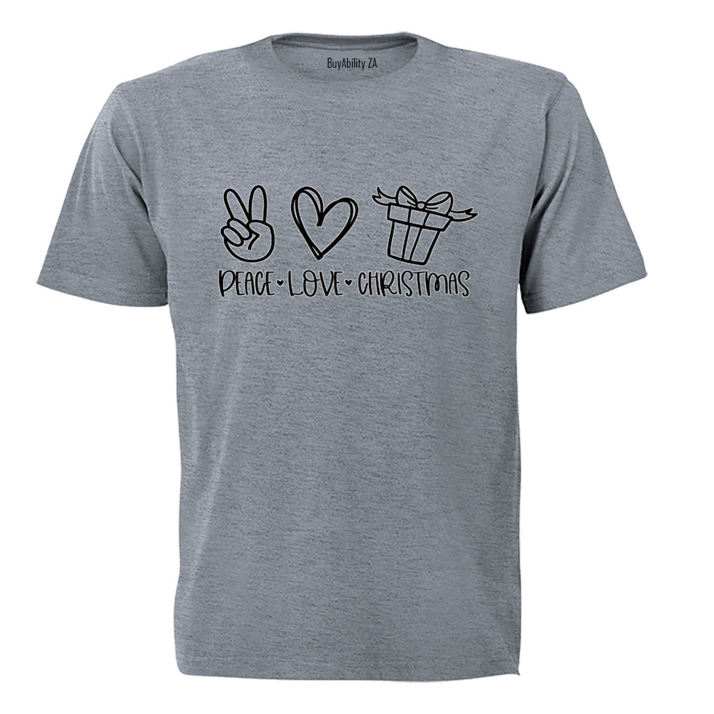 Peace. Love. Christmas Present - Adults - T-Shirt - BuyAbility