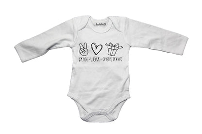 Peace. Love. Christmas Present - Baby Grow