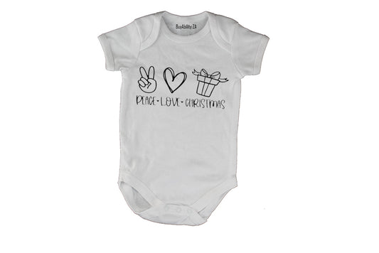 Peace. Love. Christmas Present - Baby Grow