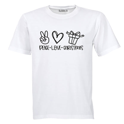Peace. Love. Christmas Present - Adults - T-Shirt - BuyAbility