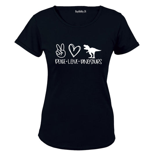 Peace. Love. Dinosaurs - Ladies - T-Shirt - BuyAbility