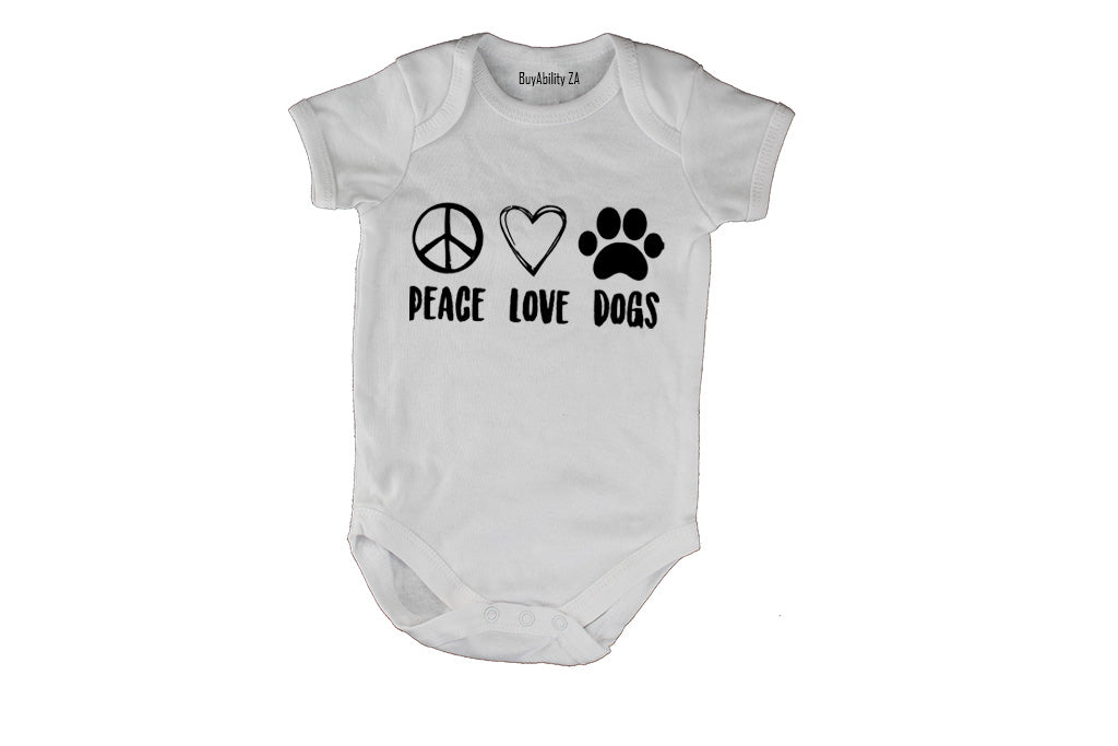 Peace. Love. Dogs - Baby Grow