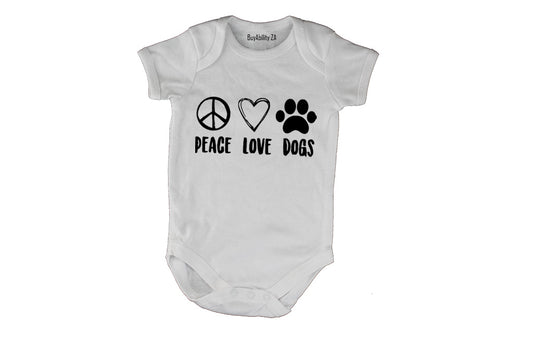 Peace. Love. Dogs - Baby Grow