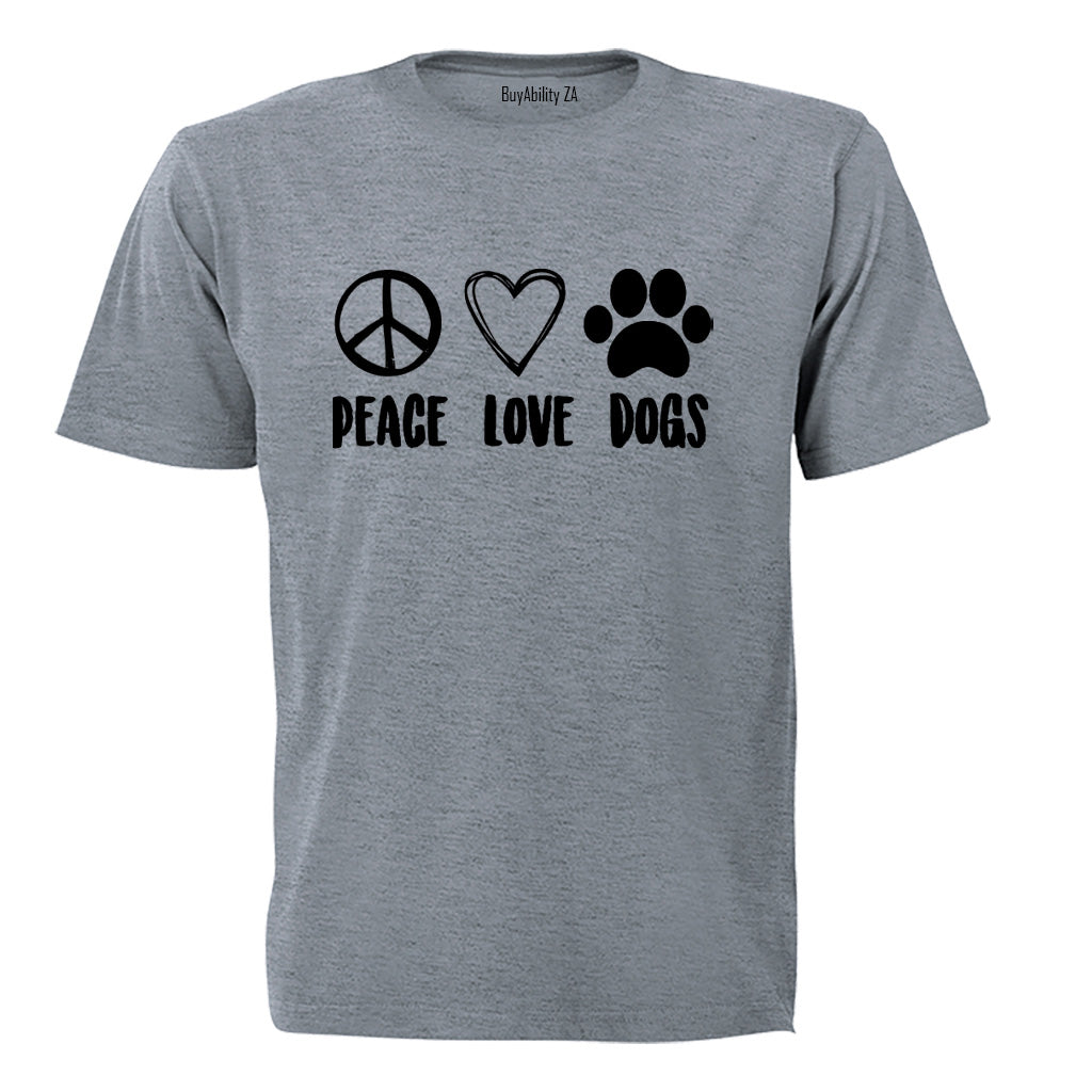 Peace. Love. Dogs - Adults - T-Shirt