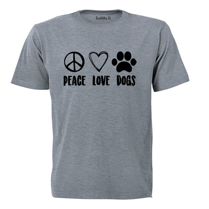 Peace. Love. Dogs - Adults - T-Shirt