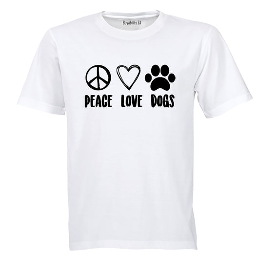 Peace. Love. Dogs - Adults - T-Shirt
