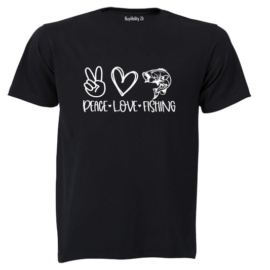 Peace. Love. Fishing - Adults - T-Shirt