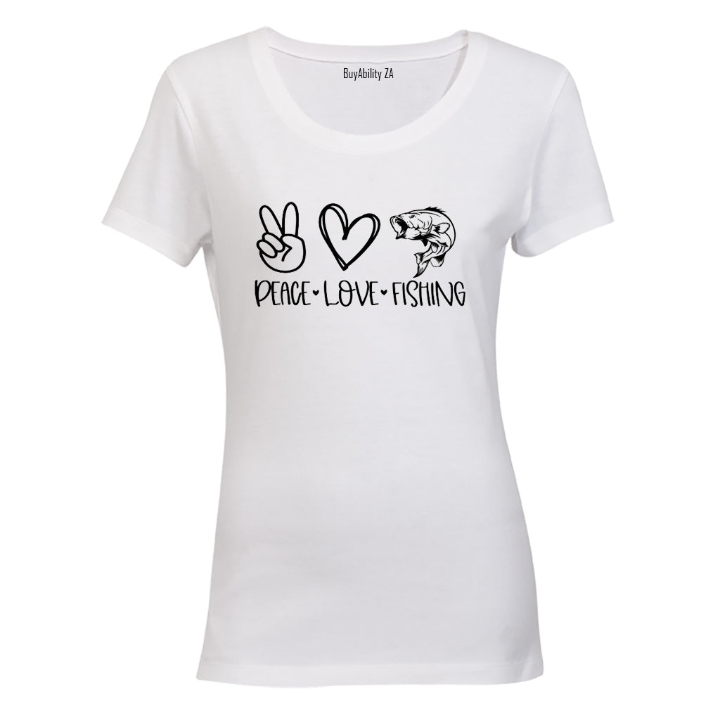 Peace. Love. Fishing - Ladies - T-Shirt