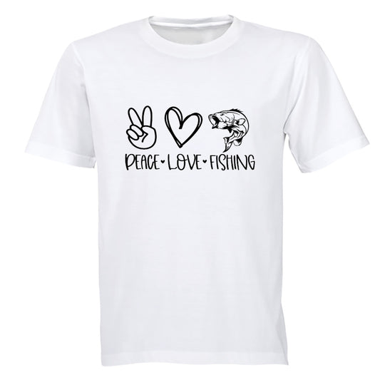 Peace. Love. Fishing - Adults - T-Shirt - BuyAbility South Africa