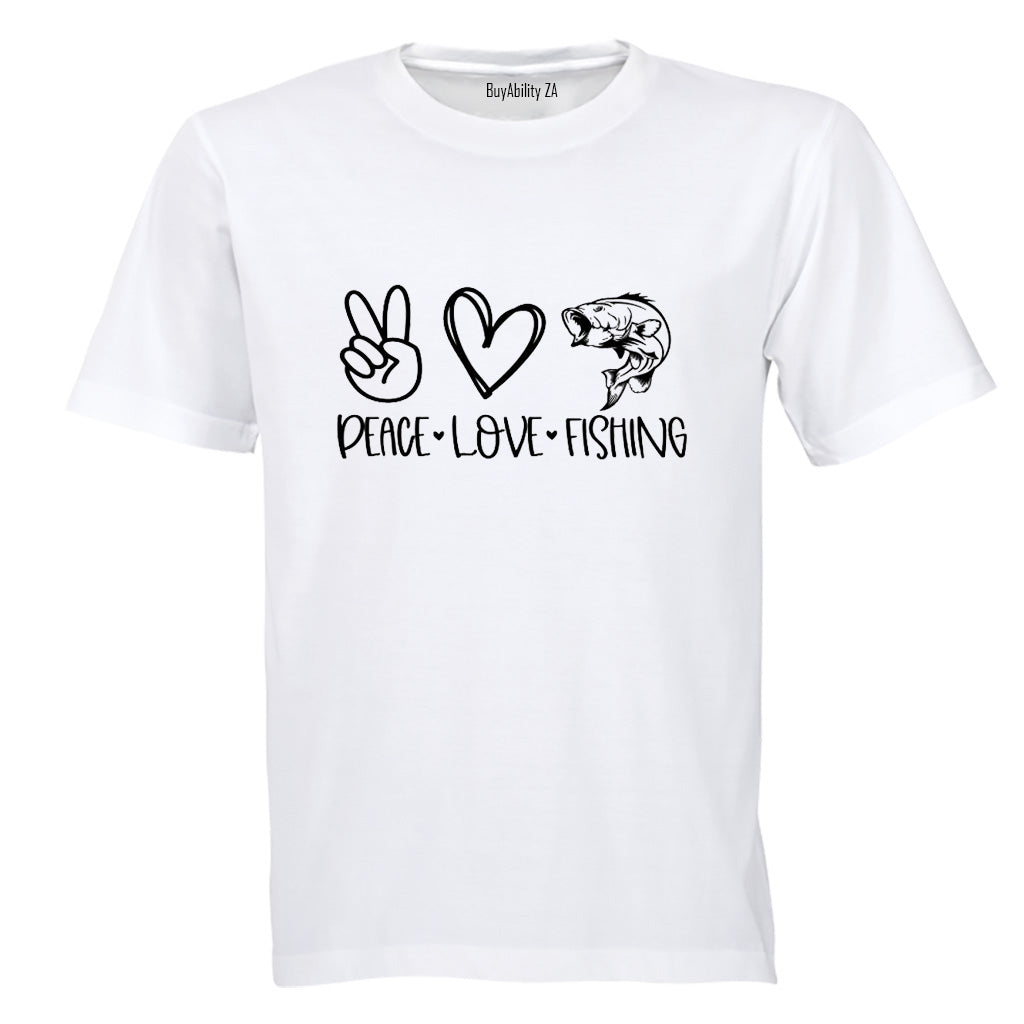 Peace. Love. Fishing - Adults - T-Shirt