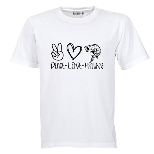 Peace. Love. Fishing - Adults - T-Shirt