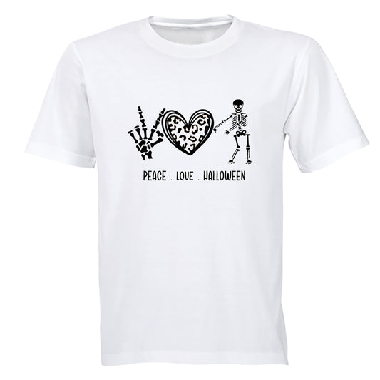 Peace Love Halloween - Skeleton - Kids T-Shirt - BuyAbility South Africa