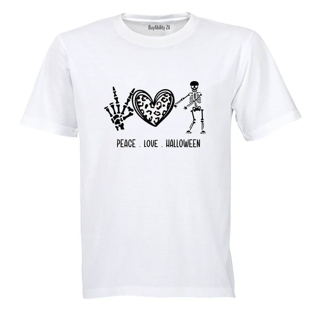 Peace Love Halloween - Skeleton - Kids T-Shirt