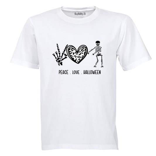Peace Love Halloween - Skeleton - Kids T-Shirt