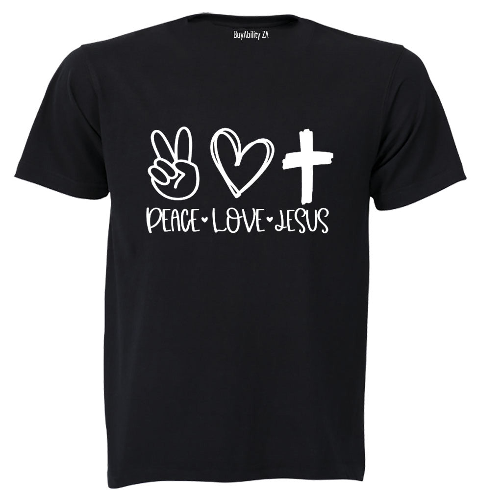 Peace. Love. Jesus - Kids T-Shirt