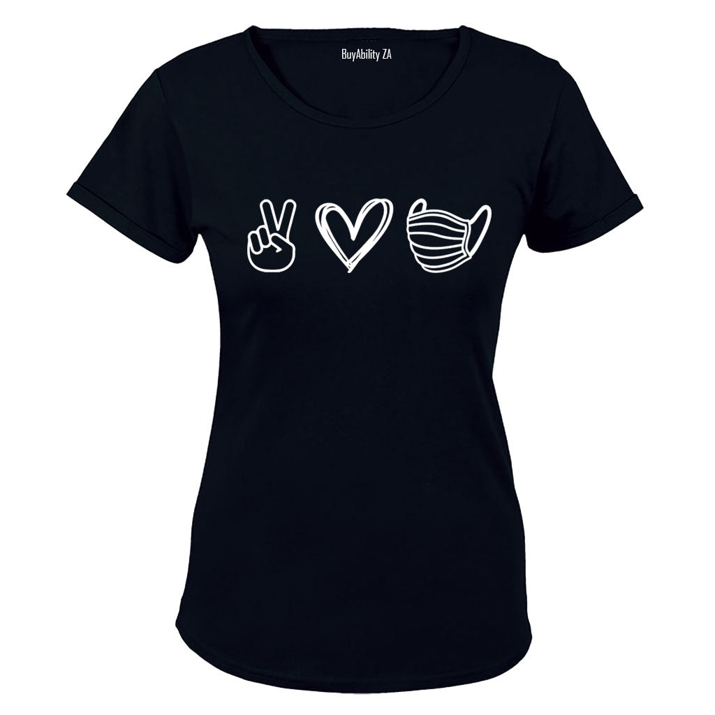 Peace. Love. Mask - Ladies - T-Shirt