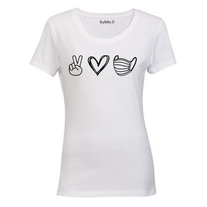 Peace. Love. Mask - Ladies - T-Shirt