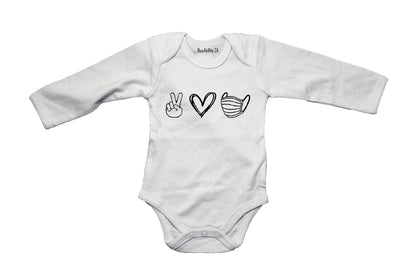 Peace. Love. Mask - Baby Grow