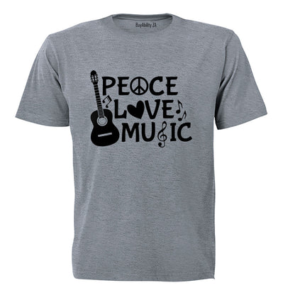 Peace. Love. Music - Adults - T-Shirt