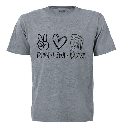 Peace. Love. Pizza - Adults - T-Shirt