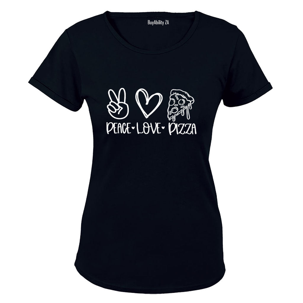 Peace. Love. Pizza - Ladies - T-Shirt
