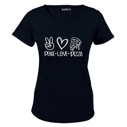 Peace. Love. Pizza - Ladies - T-Shirt