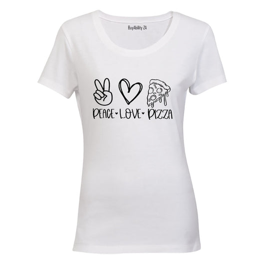Peace. Love. Pizza - Ladies - T-Shirt