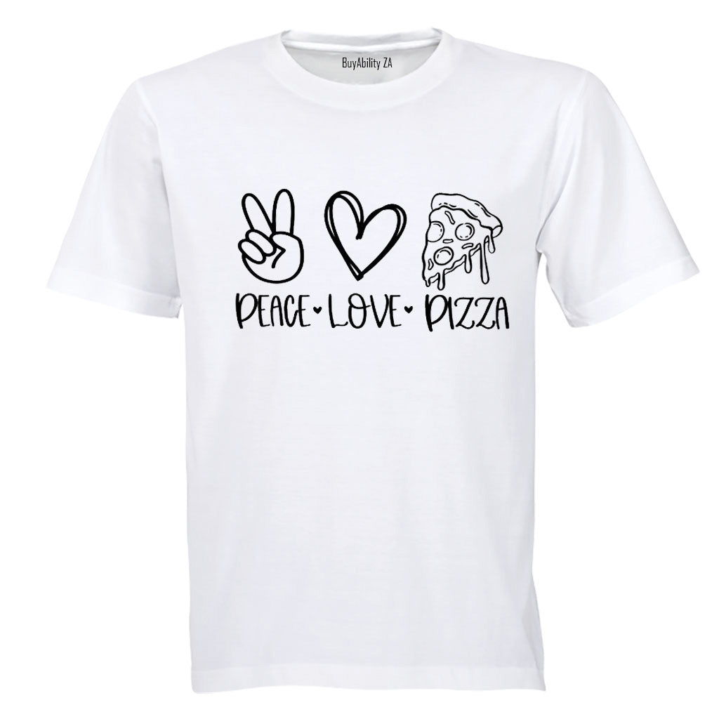 Peace. Love. Pizza - Adults - T-Shirt