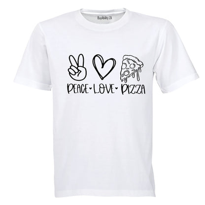 Peace. Love. Pizza - Adults - T-Shirt